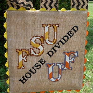 Custom House Divided Burlap Garden Flag Collegiate Spirit | Etsy