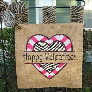 Burlap Garden Flag Custom Valentines Embroidery Applique image 2