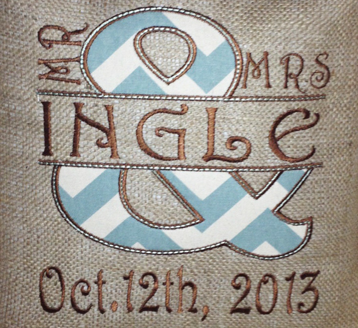 Custom Burlap Mr and Mrs Pillow You Chose the Colors Etsy