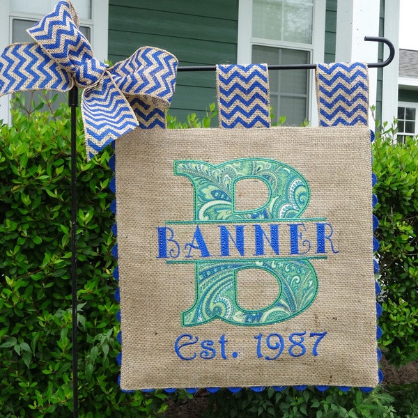 Monogram Garden Flag Etsy