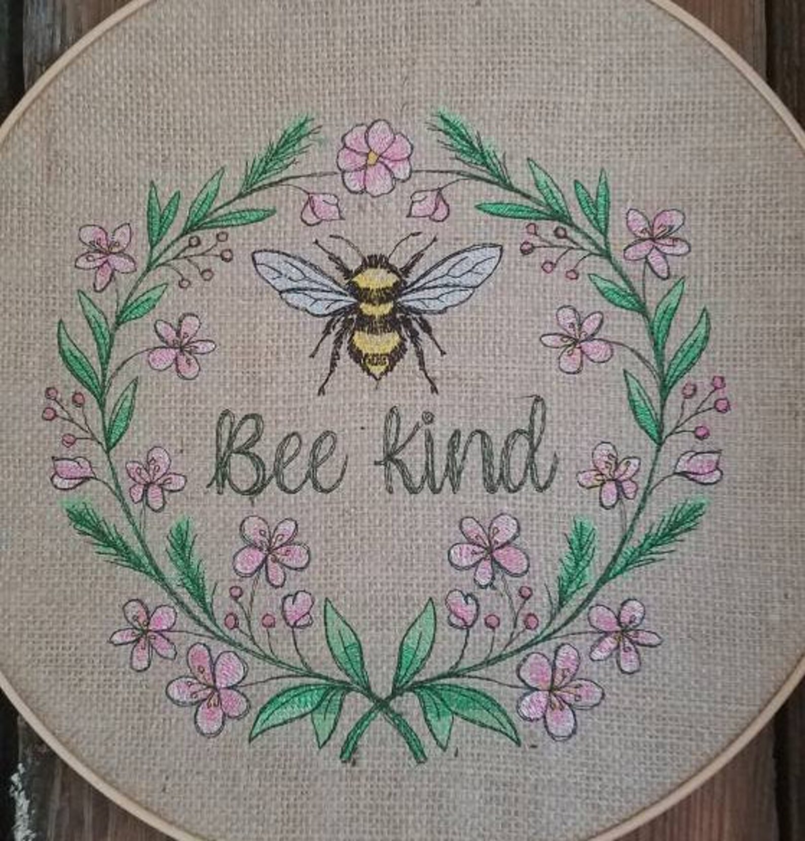 Bee Kind Embroidered Hoop Wall Art Customizable Farm House Etsy