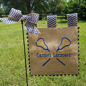 Custom Lacrosse Burlap Garden Flag - Team Spirit - Your Team and Colors