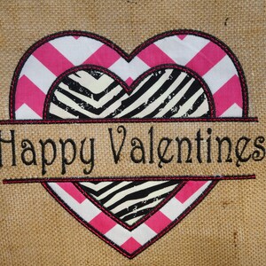 Burlap Garden Flag Custom Valentines Embroidery Applique image 3