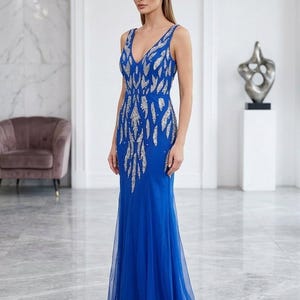 Royal Blue Sequin Dress Women