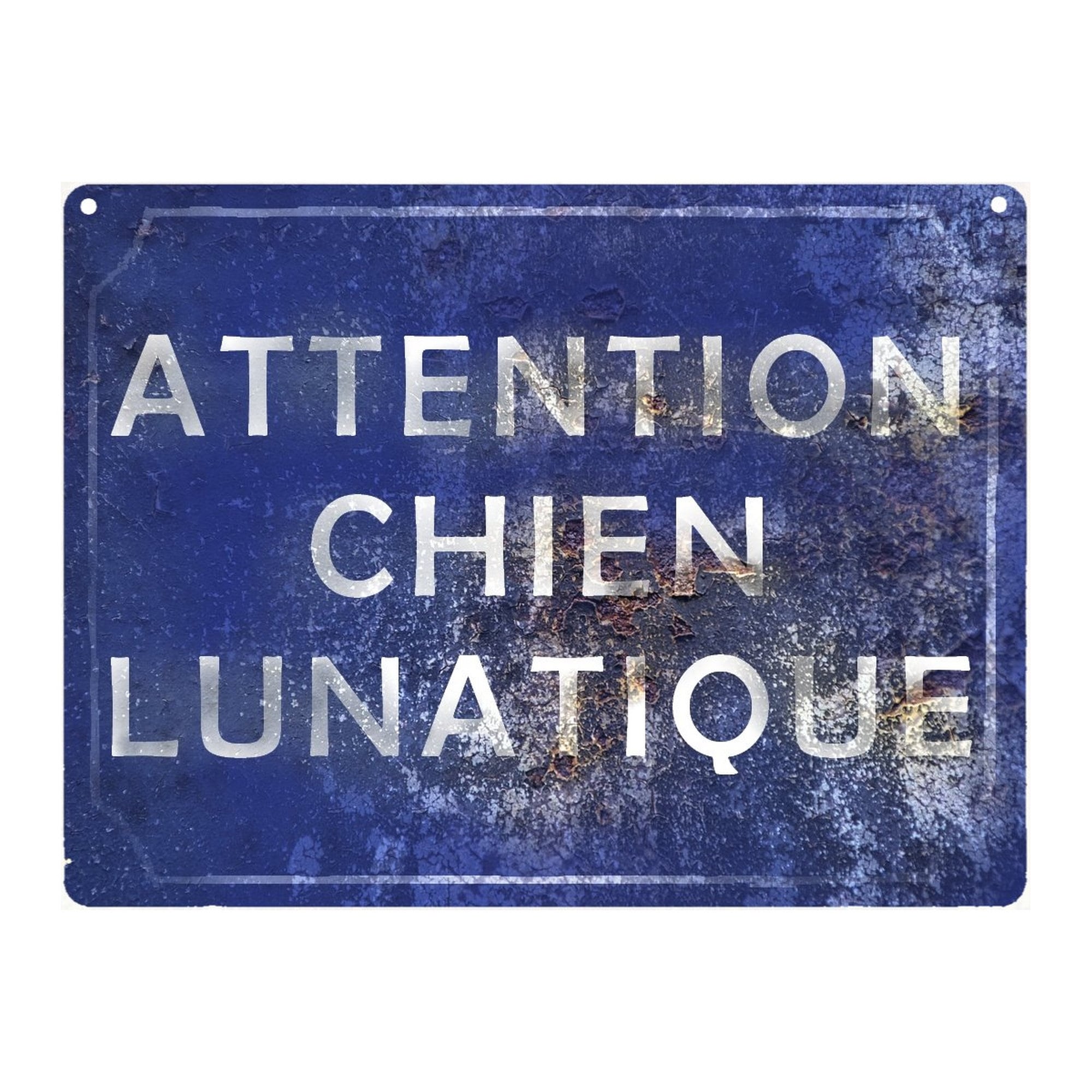Plaque Attention Chien 15x20 cm Aluminium