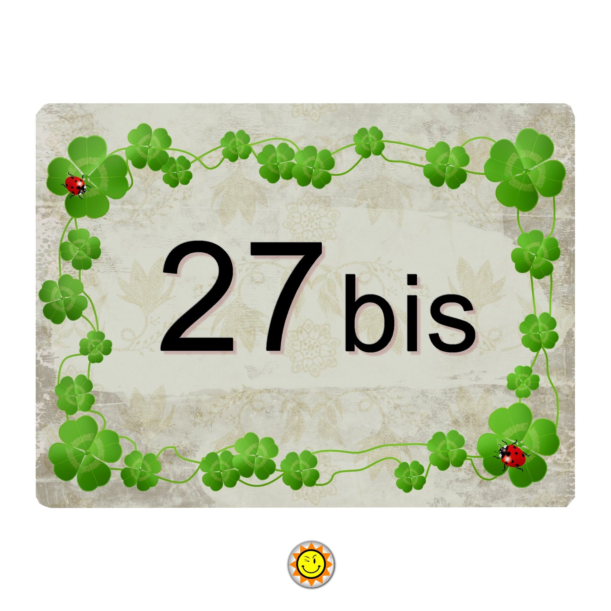 Plaque Maison Numero à Personnaliser Aluminium Porte Chance Coccinelle Ladybug