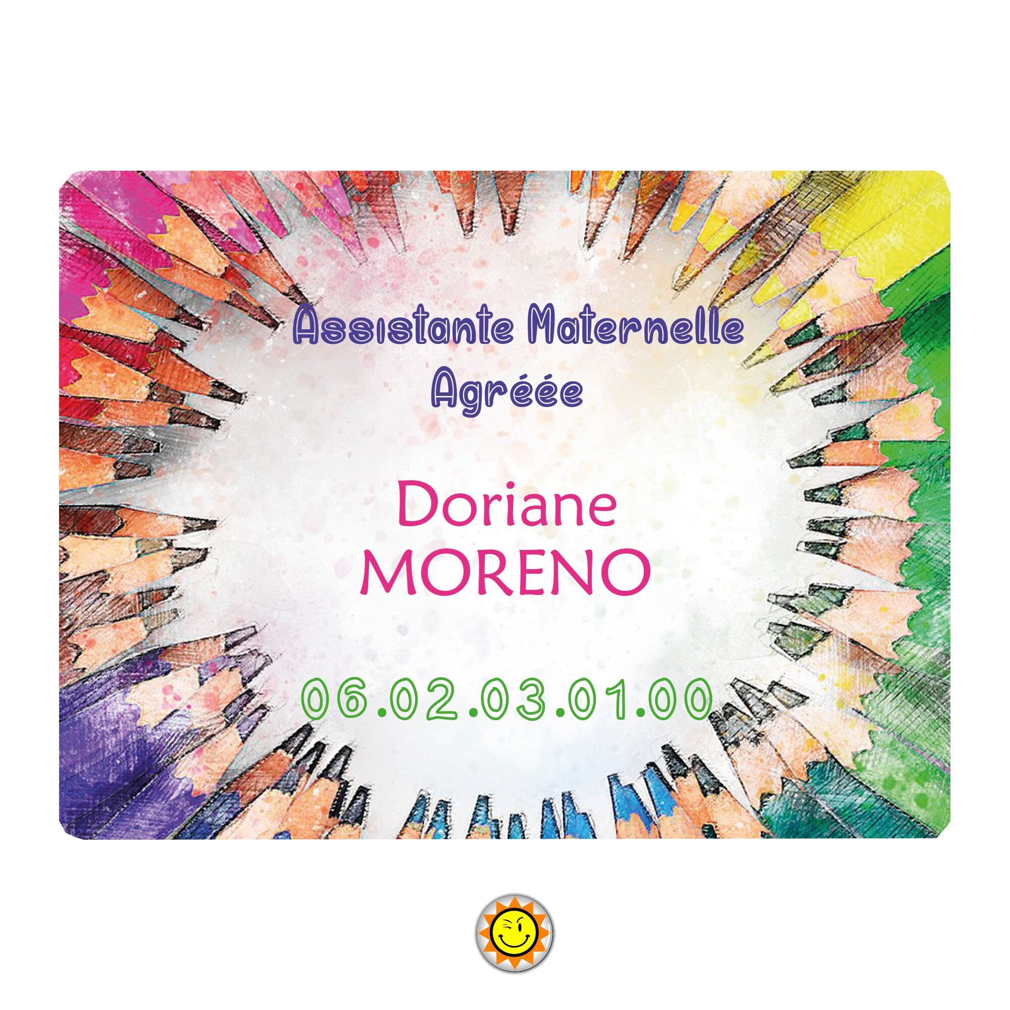 Plaque Assistante Maternelle Nounou à Personnaliser Aluminium Signe Panneau Porte Métier