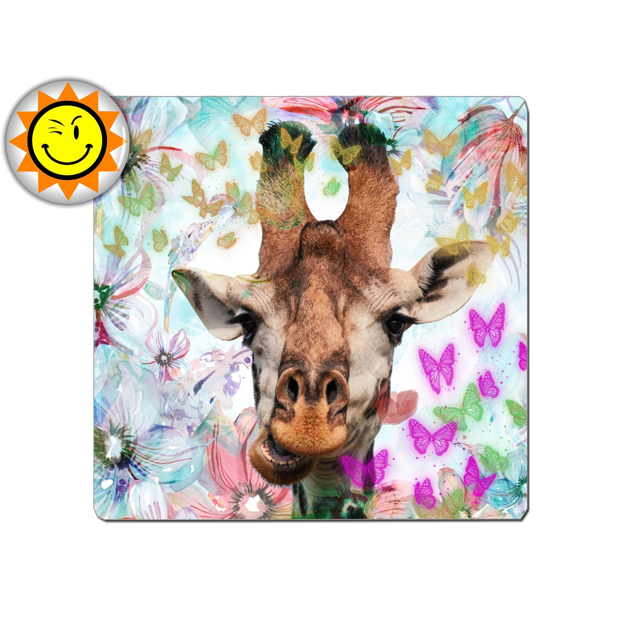 Plaque Decorative Metal Vintage Shabby Animal Girafe Idee Cadeau Aluminium ...dimensions Au Choix