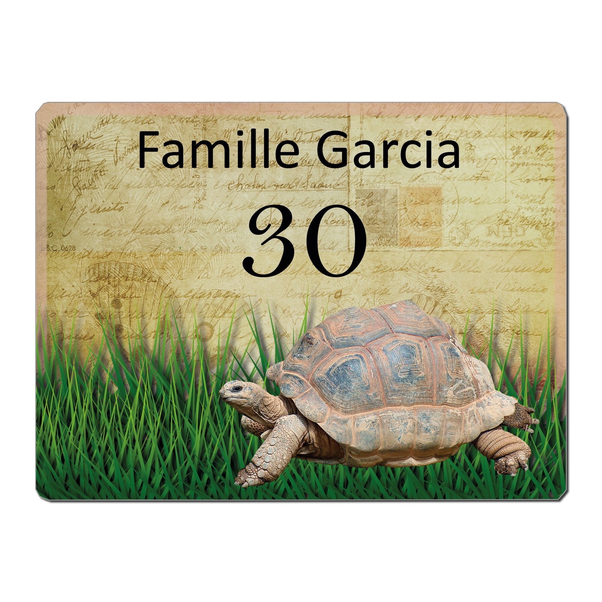 Plaque Maison Numero à Personnaliser Aluminium Tortue Papillons Fleurs Vintage