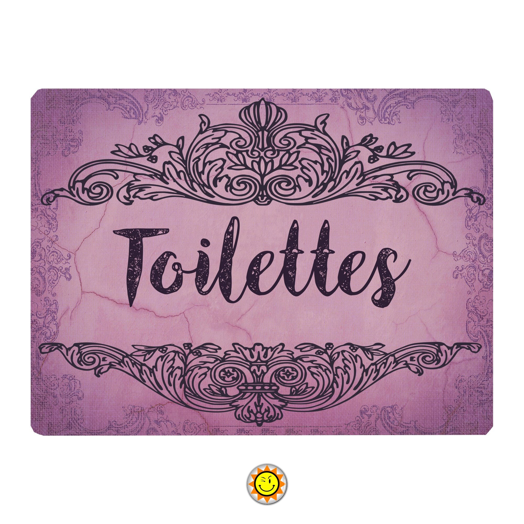 Plaque Porte Vintage Toilettes Art Deco Idee Cadeau Lavande Provence Aluminium ...