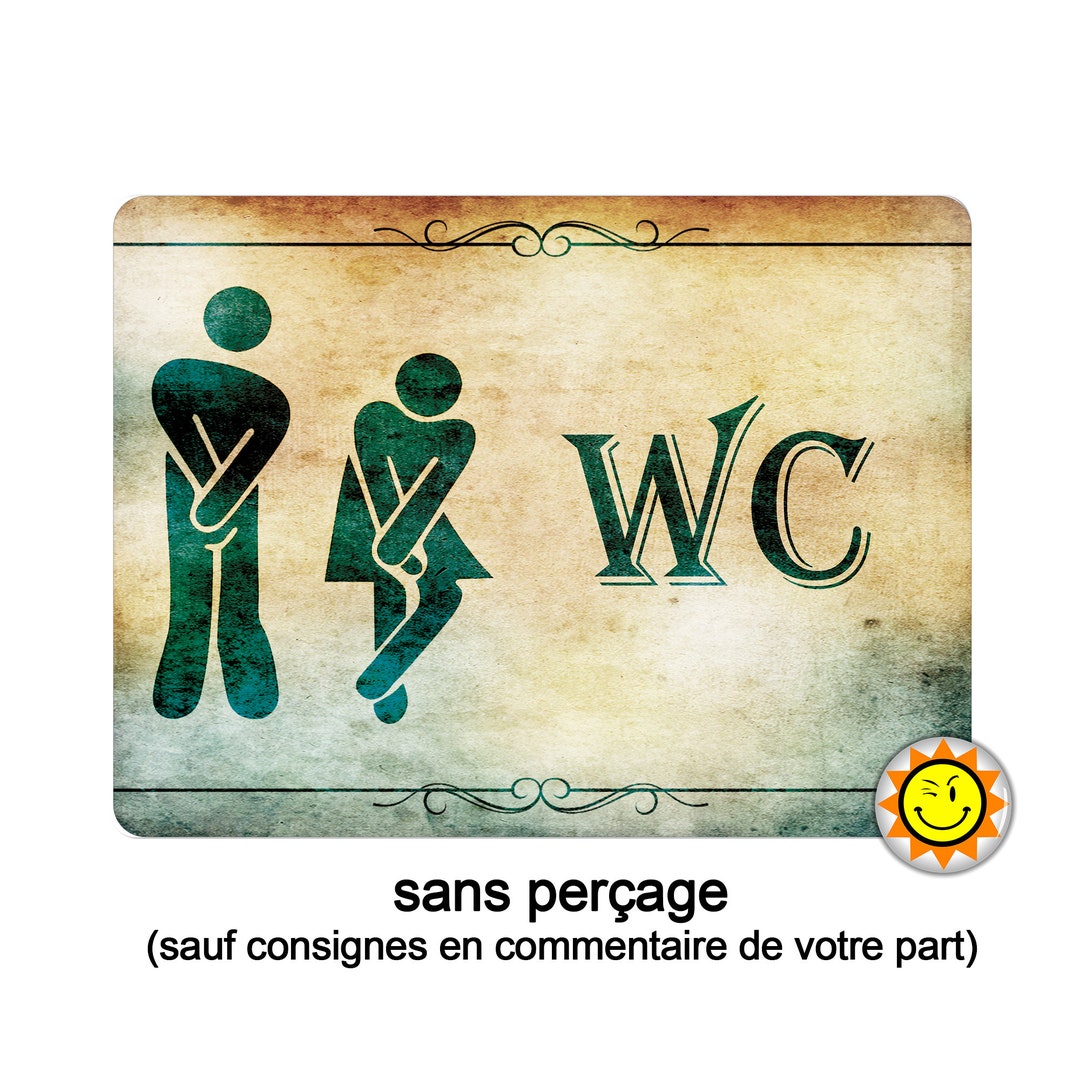 Plaque métal vintage Toilettes mode d'emploi