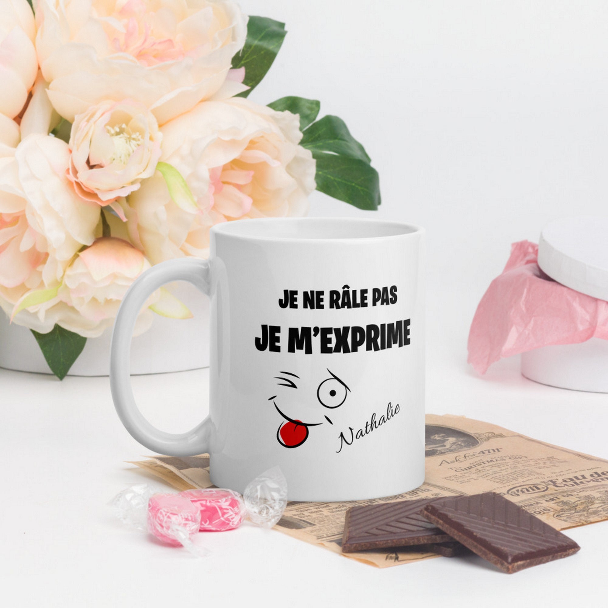 Mug Personnalisé Prénom Je Ne Râle Pas Humour Marrant Cadeau