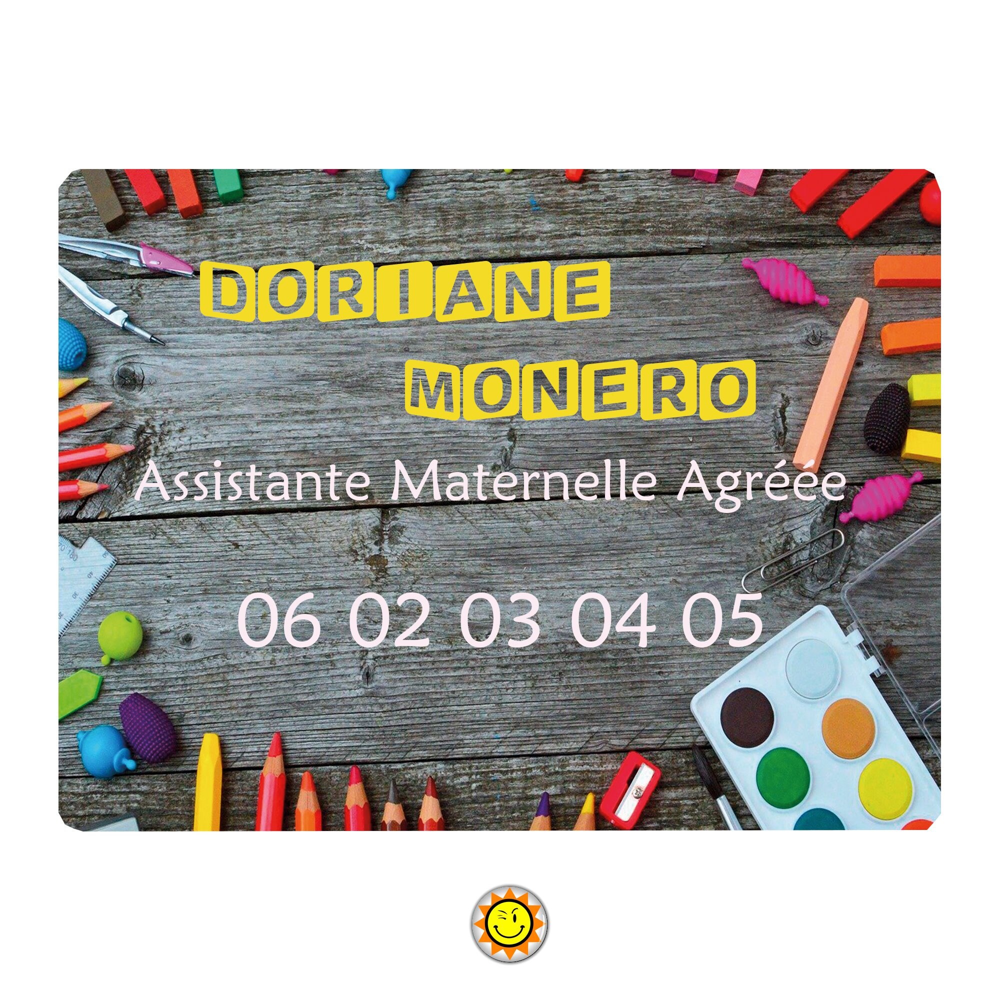Plaque Assistante Maternelle Nounou à Personnaliser Aluminium Signe Panneau Porte Métier