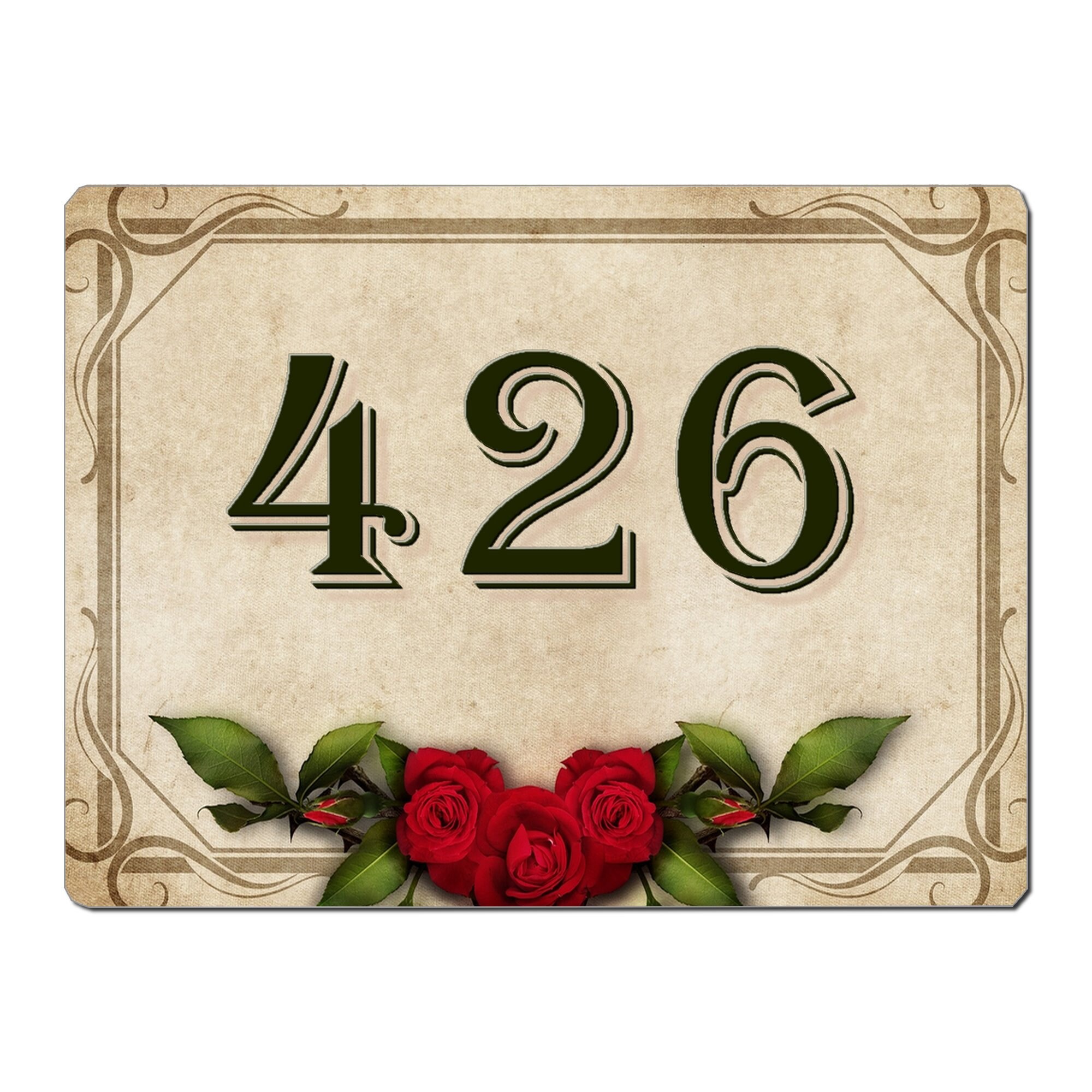 Plaque Maison Numero à Personnaliser Aluminium Porte Fleurs Floral Vintage French