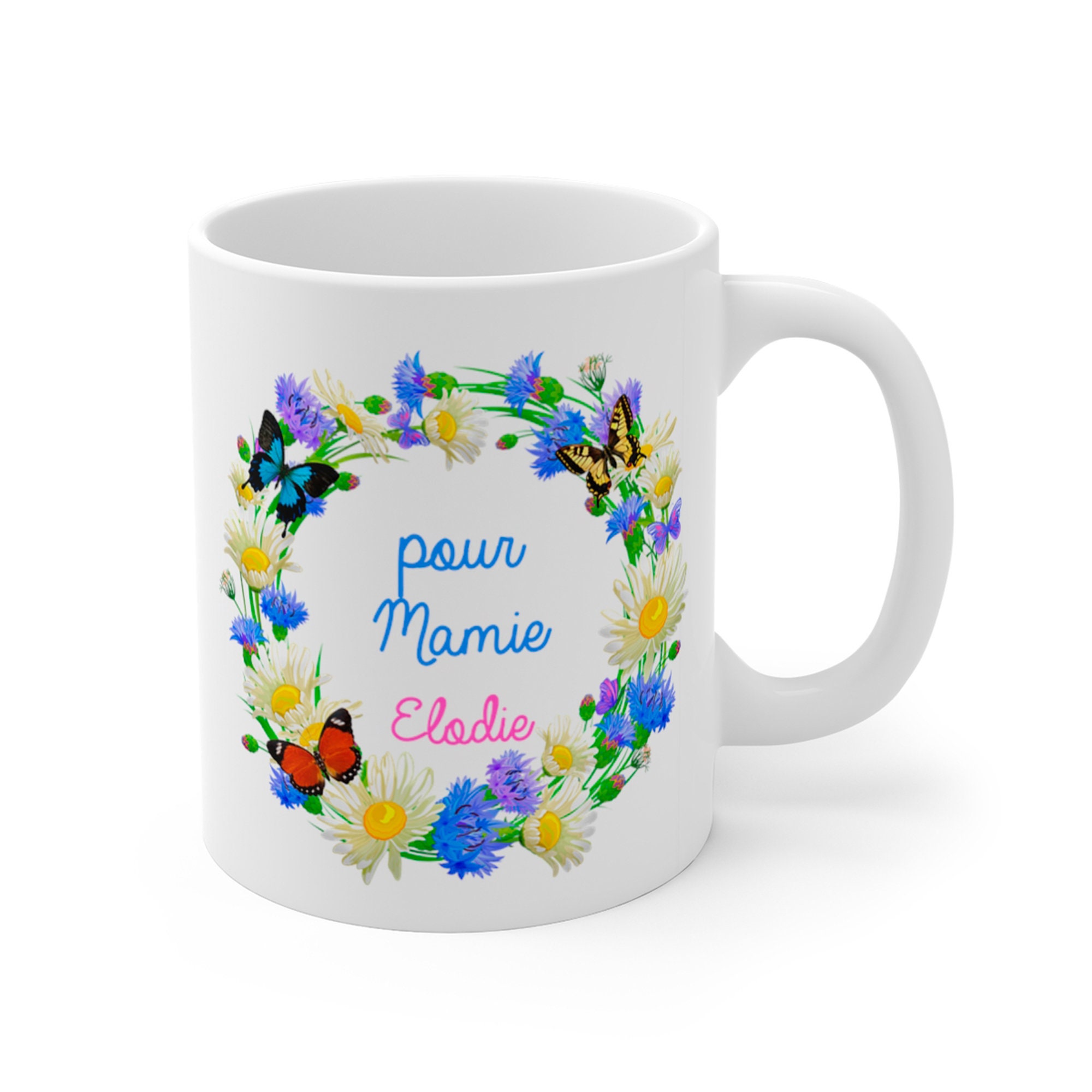 Mug avec Texte à Personnaliser - Tasse | Cadeau Personnalisé Mug Fête Des Mamies Grand Mère