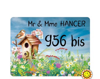 Targa con numero civico per personalizzare portafiori in alluminio fiori vintage R417