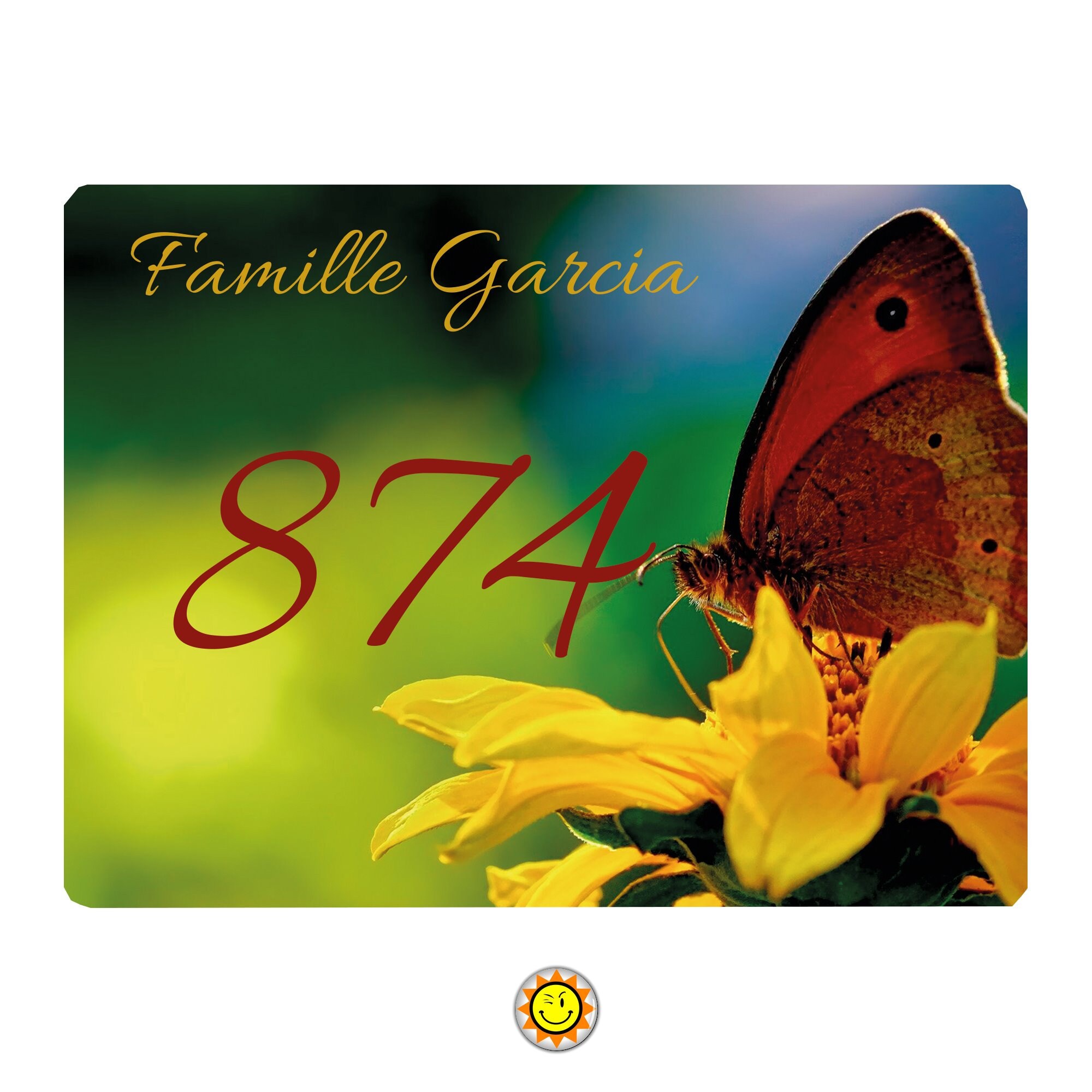 Plaque Maison Numero à Personnaliser Aluminium Papillons Fleurs Vintage