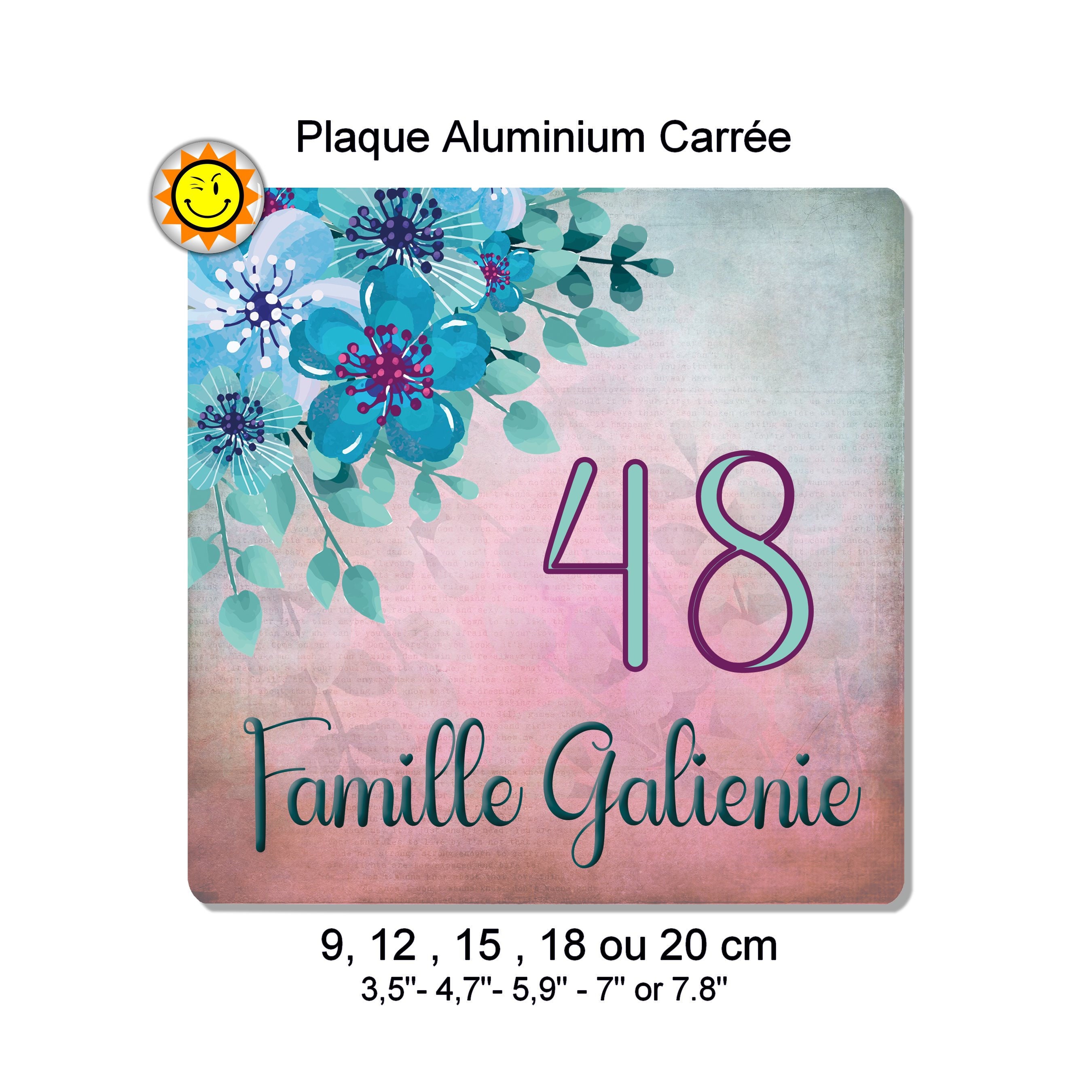 Plaque Boite Aux Lettres à Personnaliser en Aluminium Champêtre Floral Vintage avec Votre Nom et Num