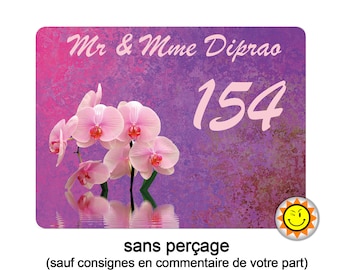 Numéro de plaque d'origine à personnaliser thème alu thème fleurs pays orchidée R140