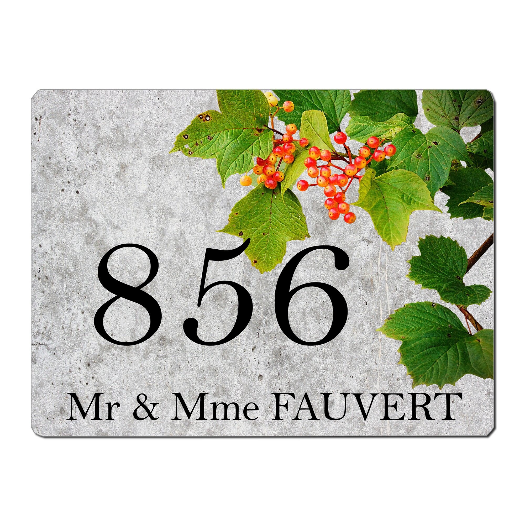 Plaque Maison Numero à Personnaliser Aluminium Porte Fleurs Floral Vintage French