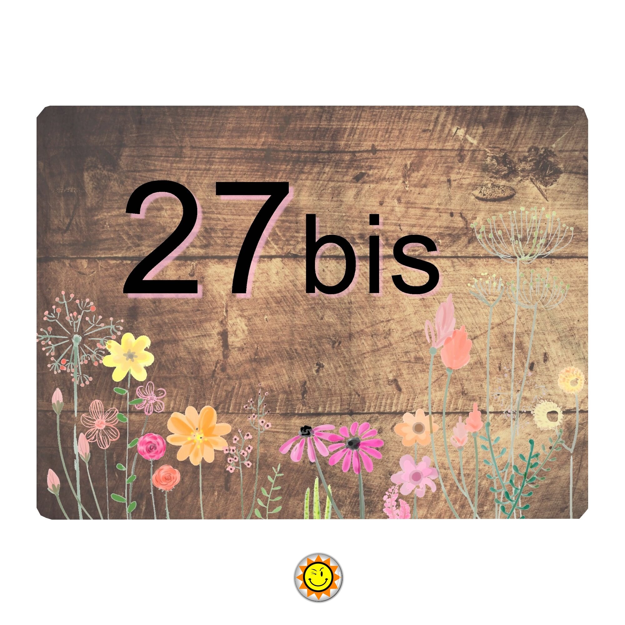 Plaque Maison Numero à Personnaliser Aluminium Porte Fleurs Flowers Vintage