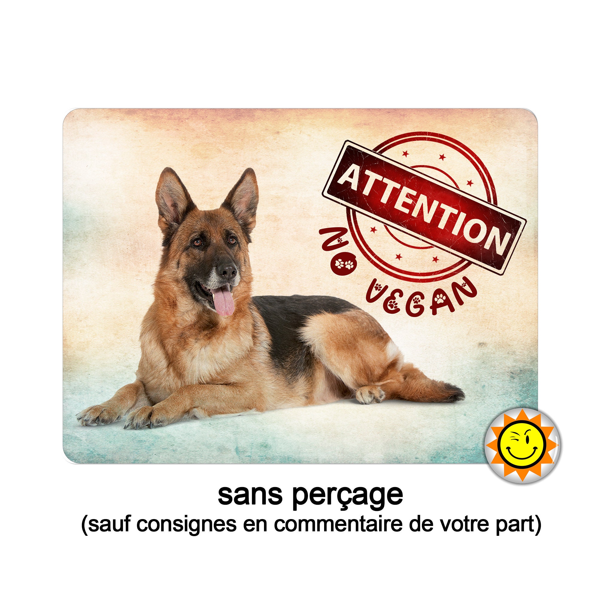 Plaque Humour Malinois - Panneau Attention Chien Personnalisable - Aluminium 15x20 Cm
