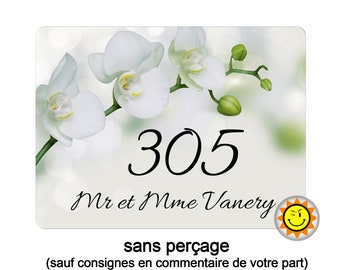 Placa de número de casa para personalizar porta flores floral de aluminio Vintage Francés R90