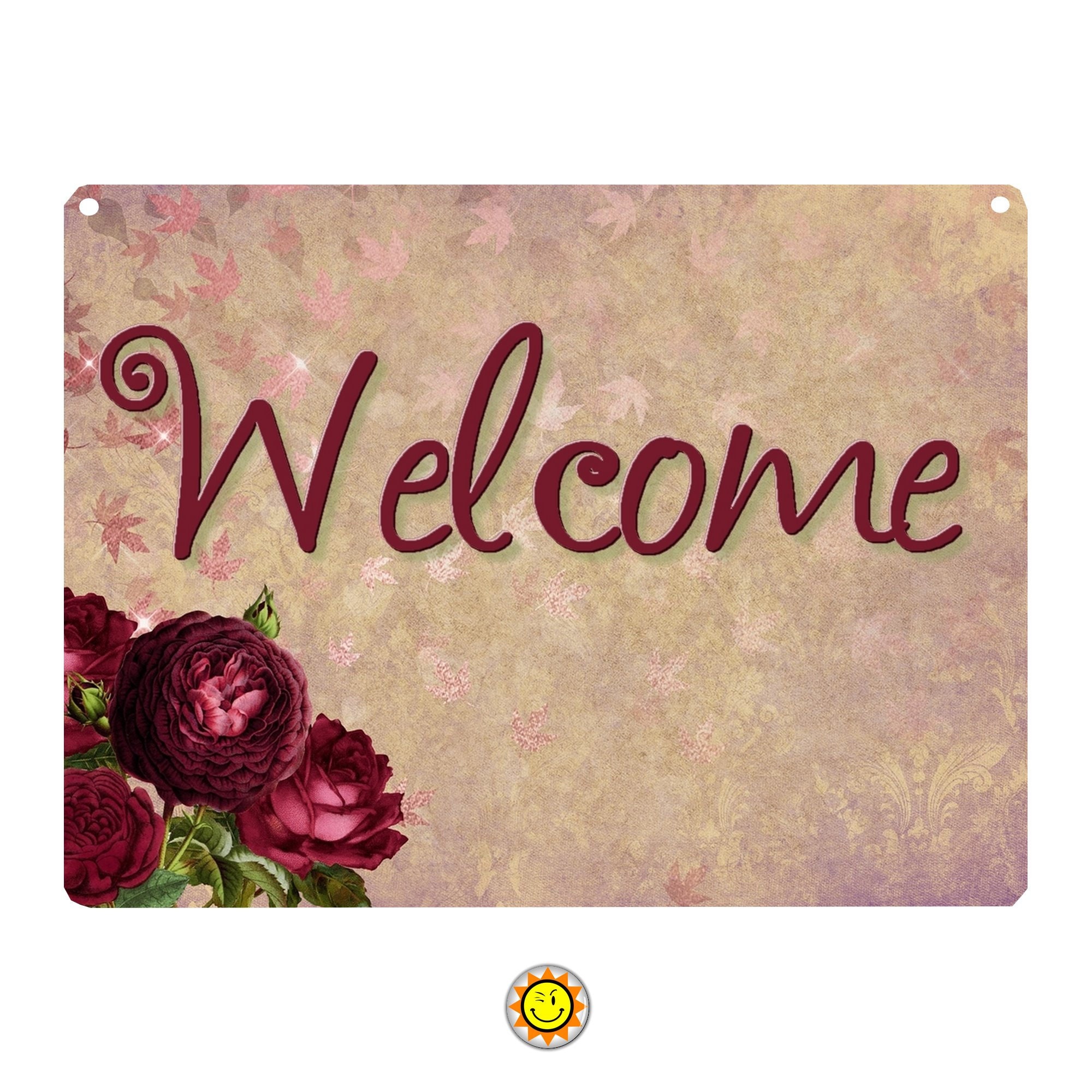 Plaque Porte Bienvenue Welcome Art Deco Idee Cadeau Aluminium ...