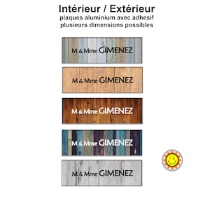 Placa intercomunicadora con timbre pequeño y número de casa para personalizar en aluminio imitación madera