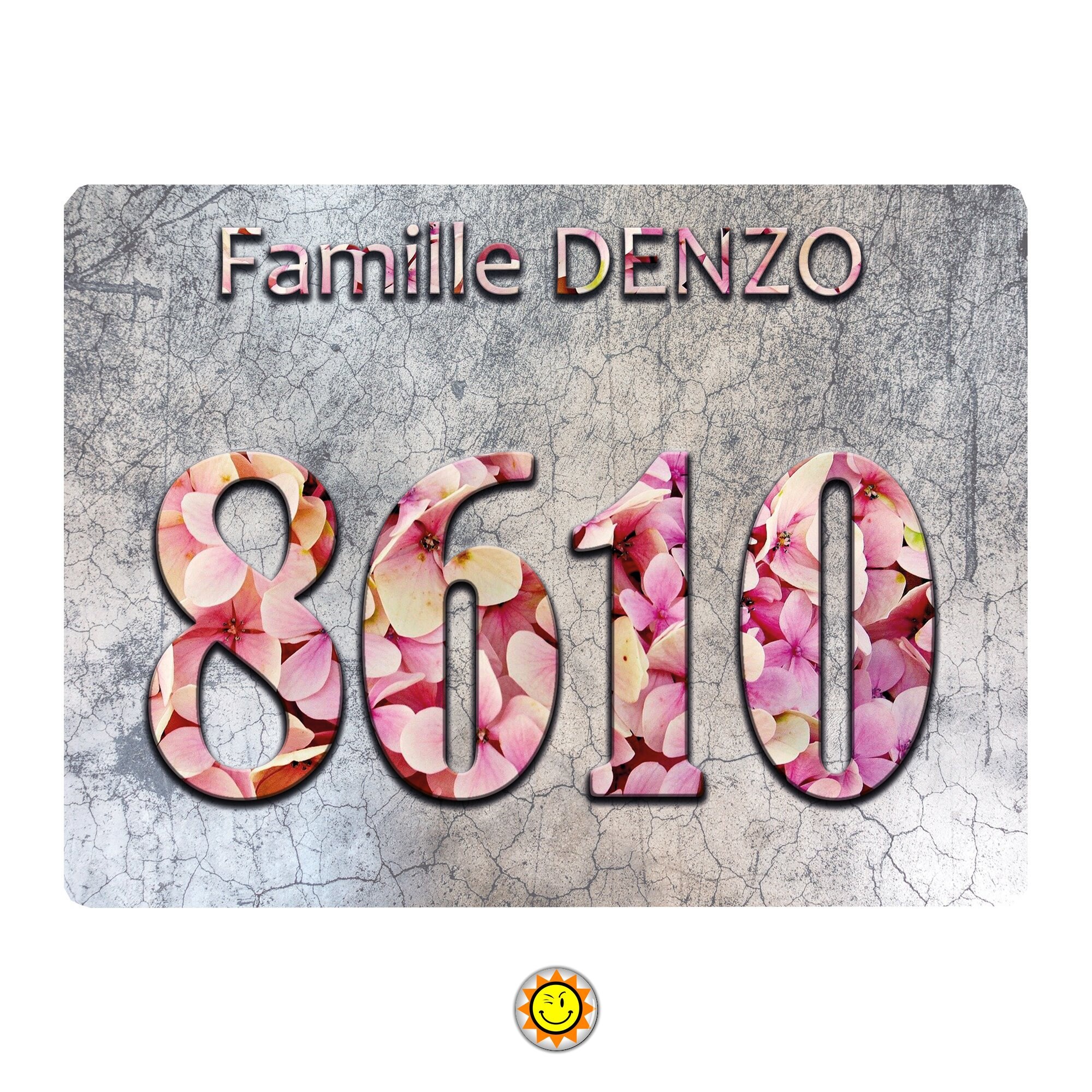 Plaque Maison Numero à Personnaliser Aluminium Porte Moderne Contemporain Nature Fleurs Urbain