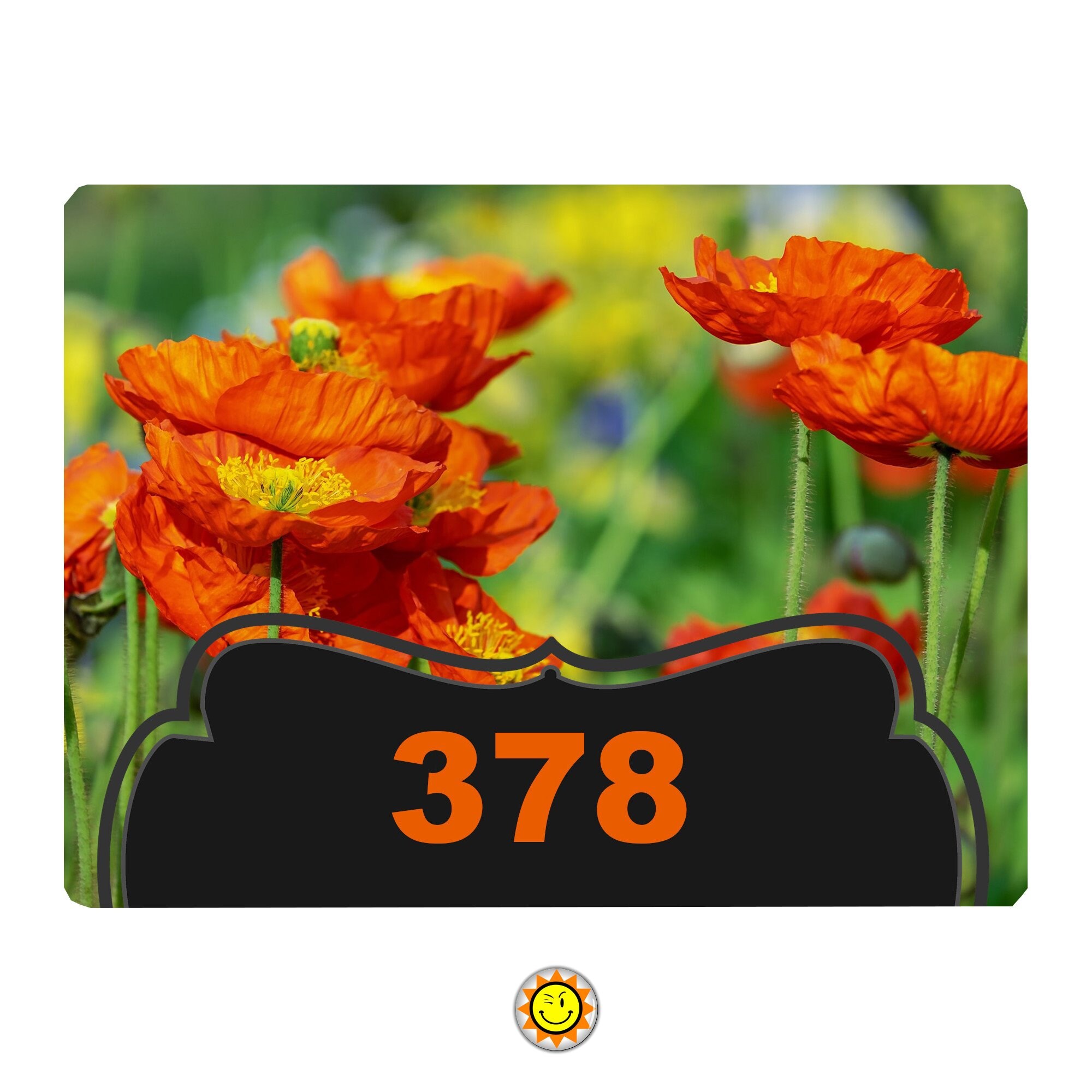 Plaque Maison Numero à Personnaliser Aluminium Porte Coquelicot Poppy