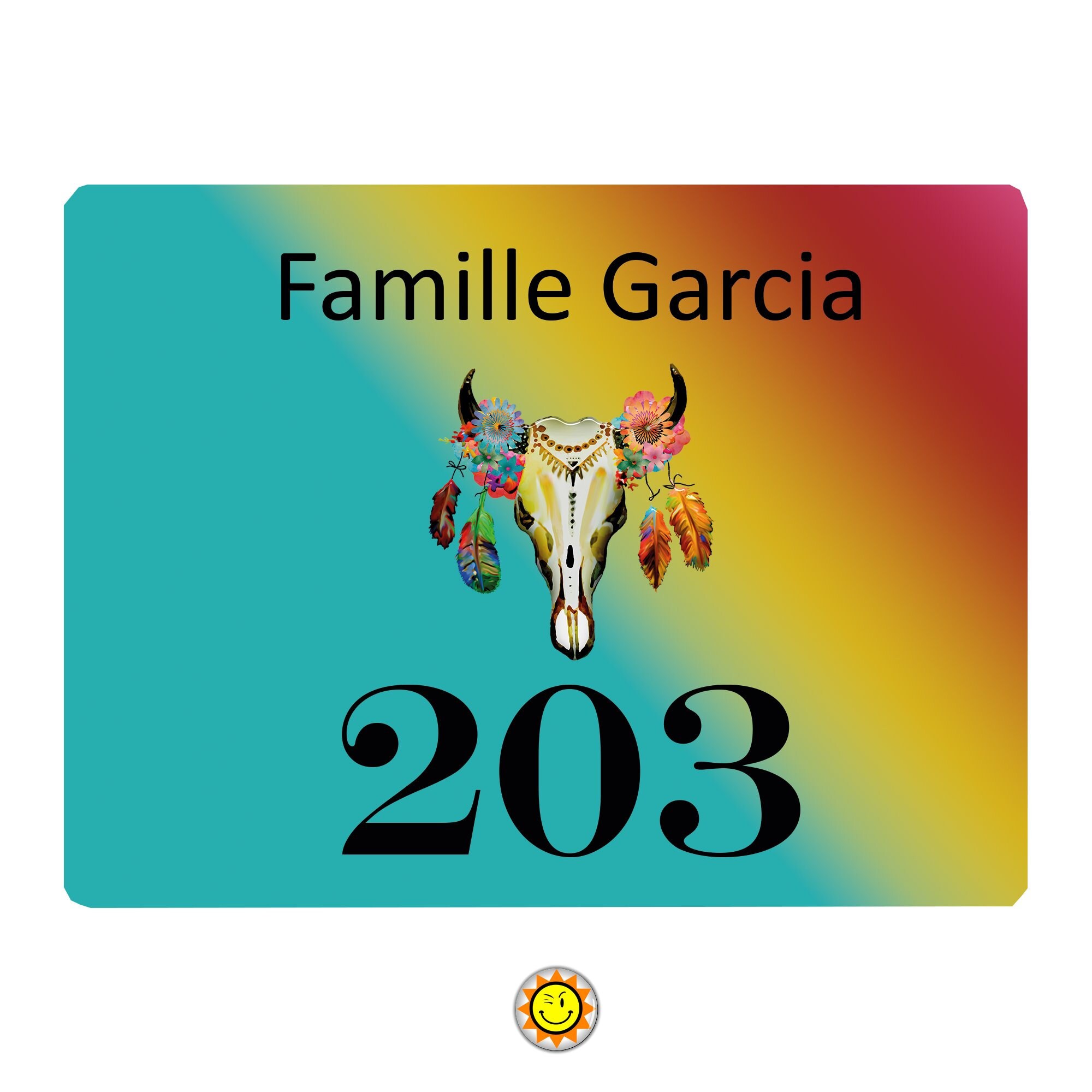 Plaque Maison Numero à Personnaliser Aluminium Porte Boho Shabby Vintage