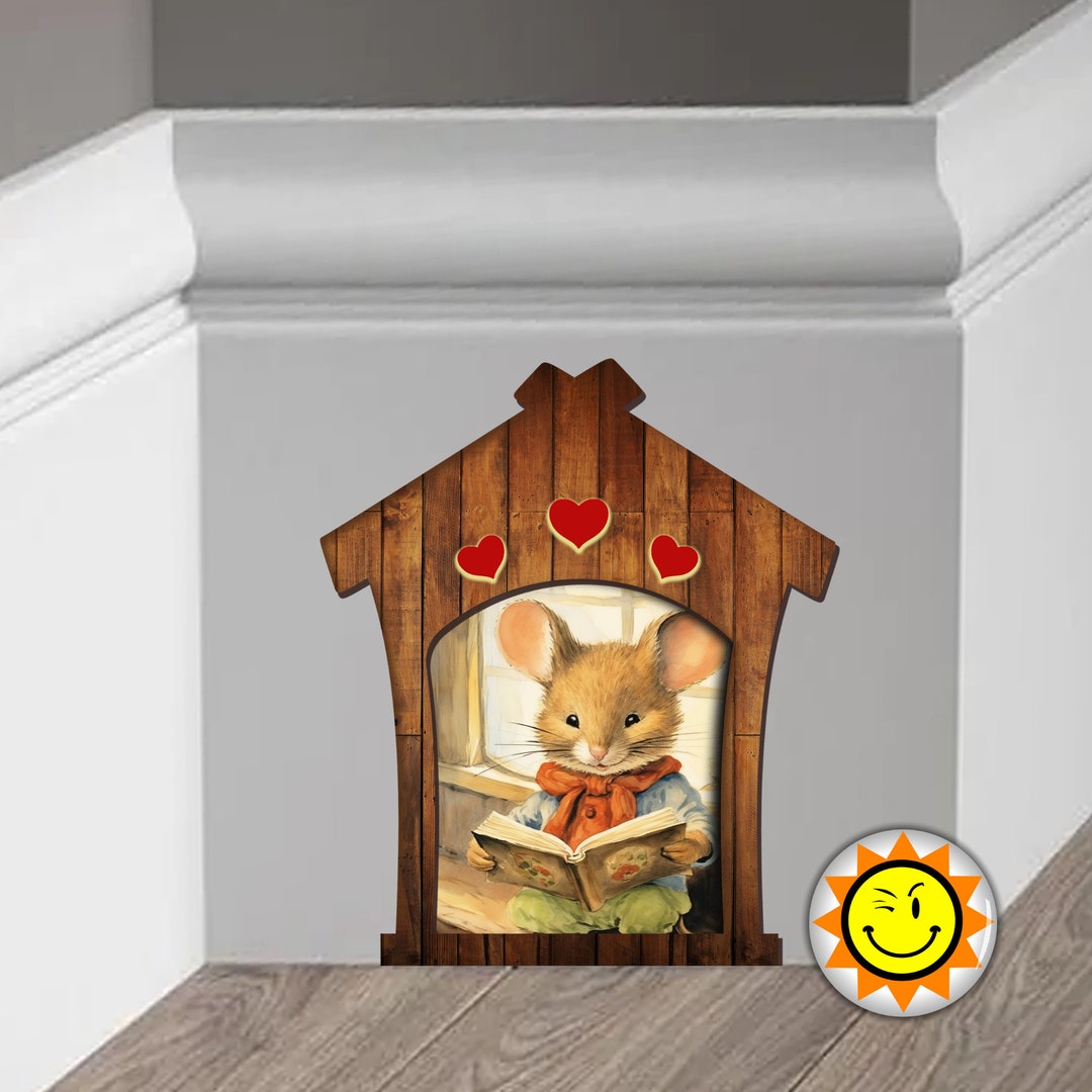 Baseboard Sticker or Wall Sticker, Mouse Holder, Mouse Hole Wall