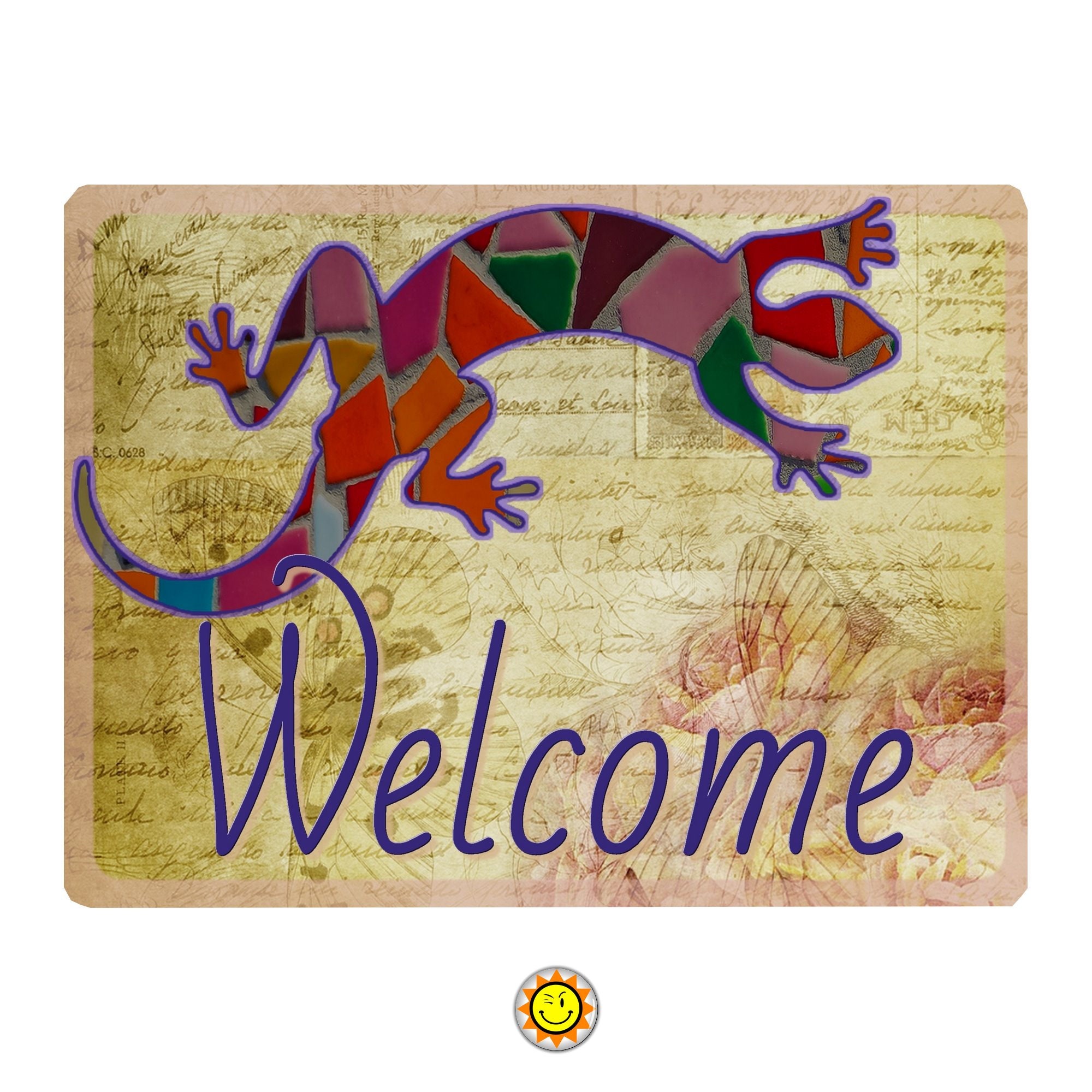 Plaque Porte Bienvenue Welcome Art Deco Idee Cadeau Aluminium ...