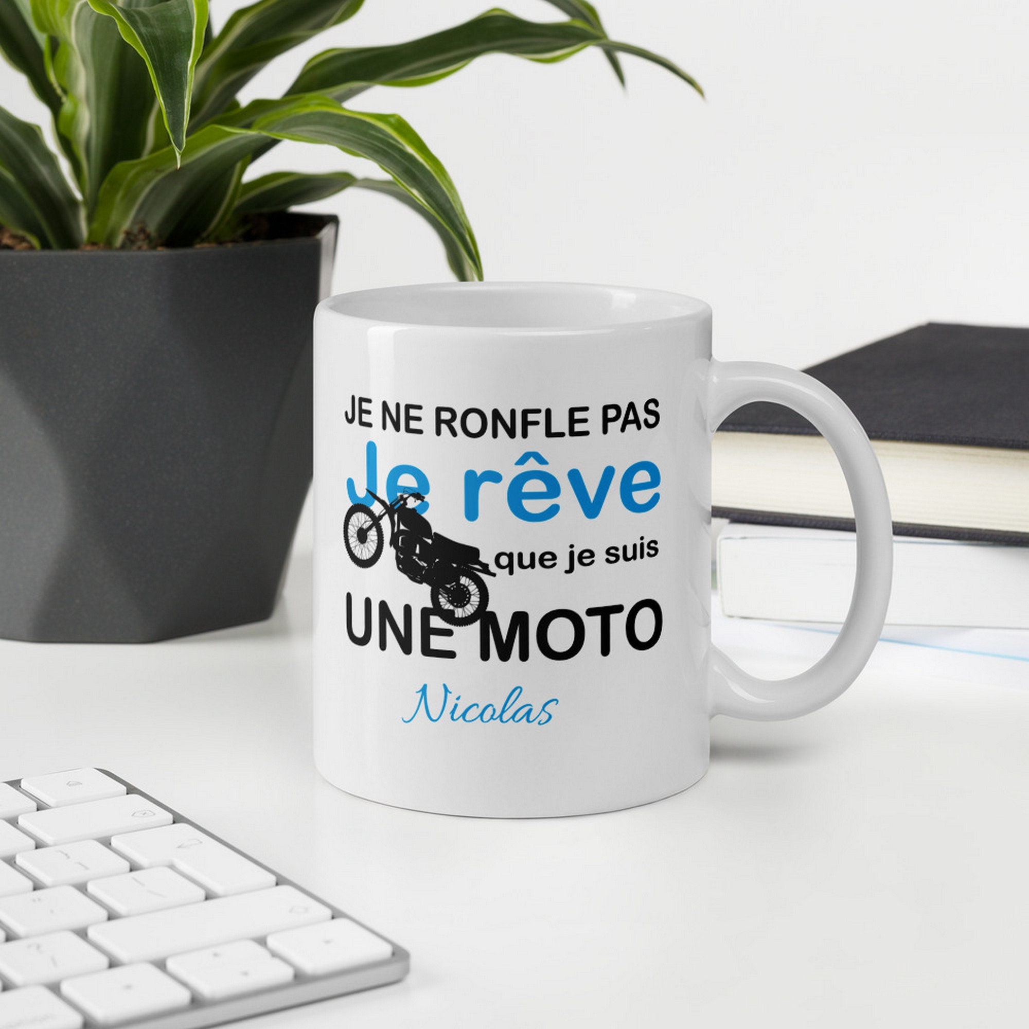 Mug Personnalisé Prénom Moto Motard Humour Marrant Cadeau