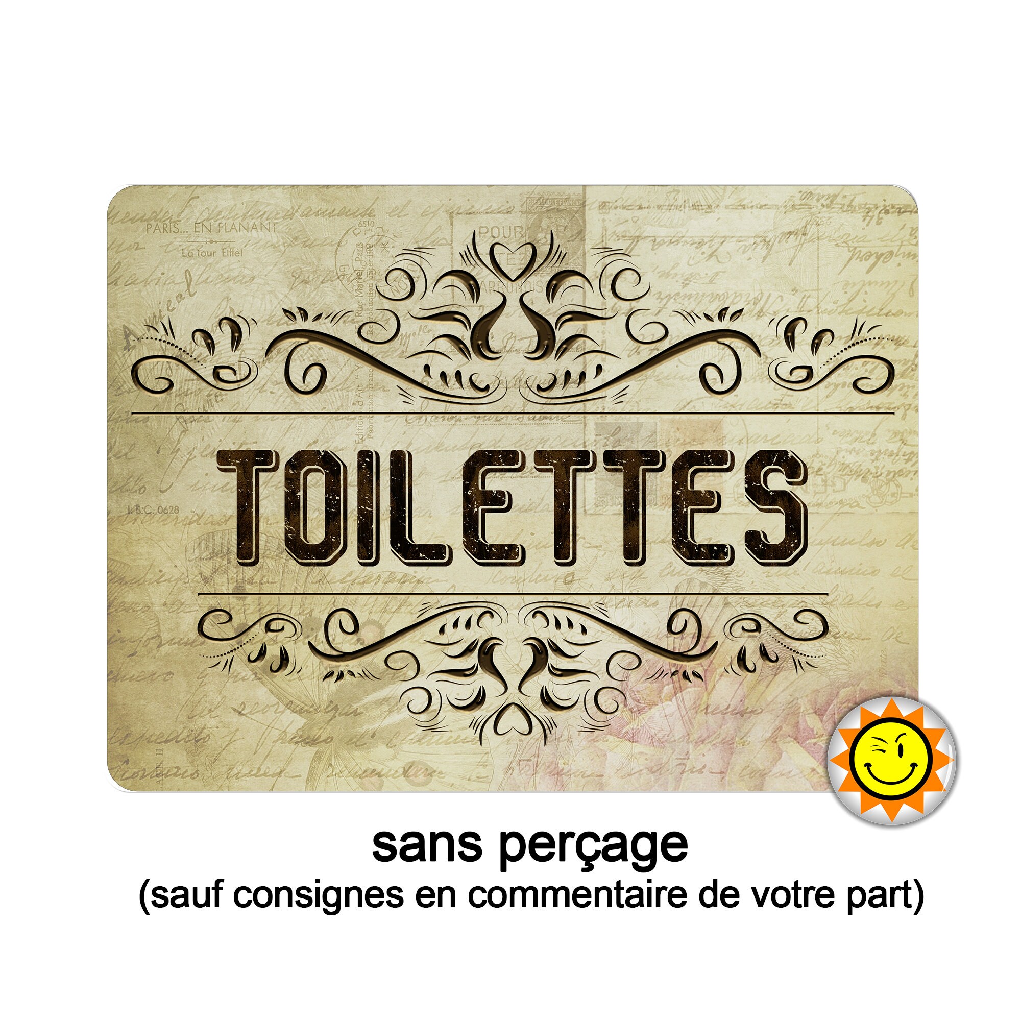 Pancarte toilettes Zone Sinistrée - 3,95 €