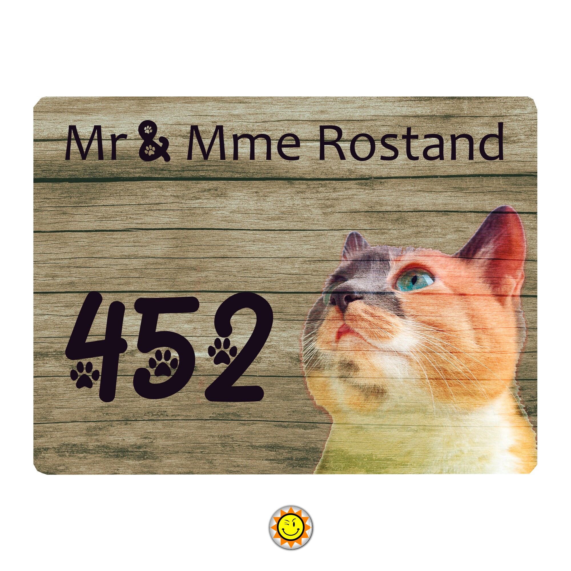 Plaque Maison Numero à Personnaliser Aluminium Porte Chat Vintage French