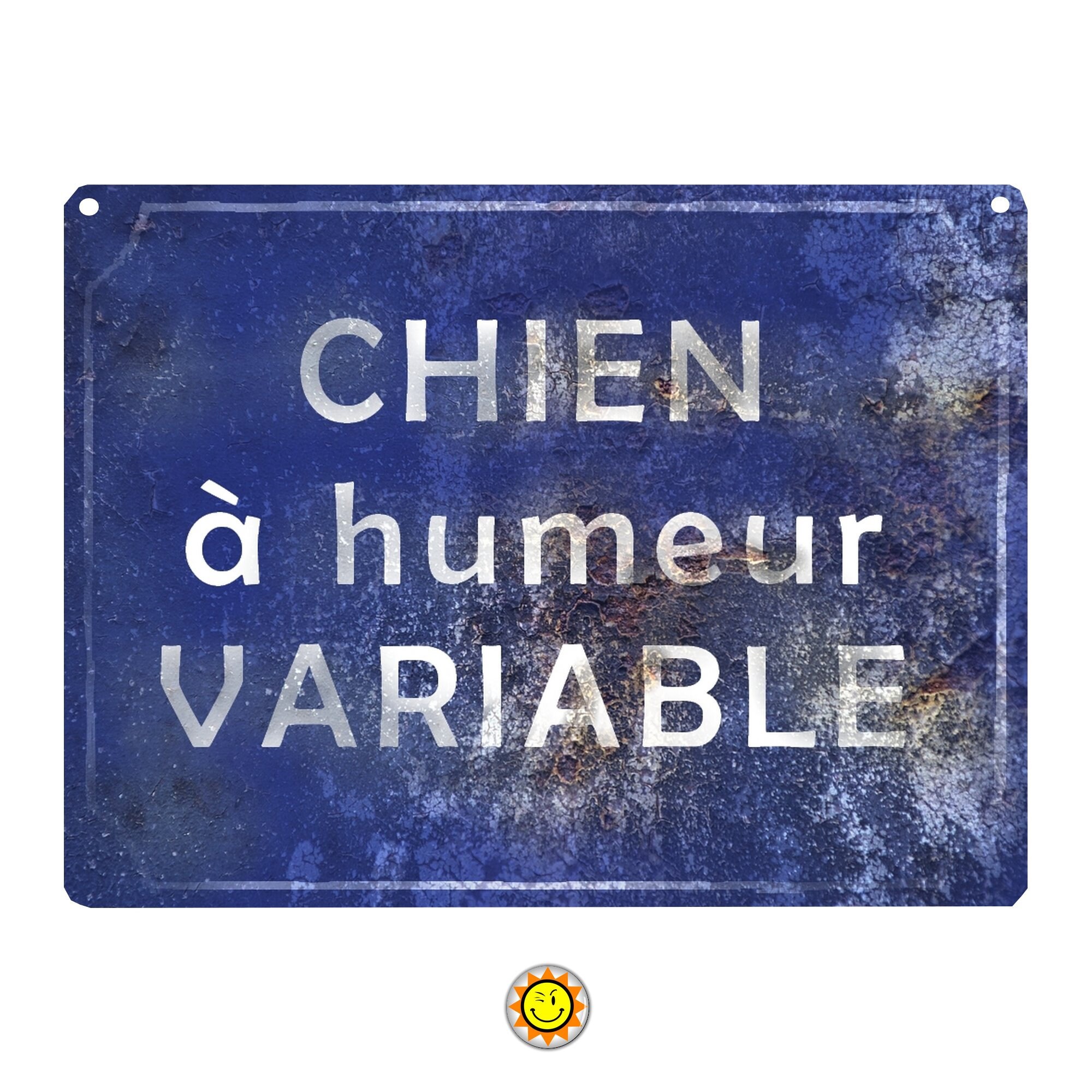 Plaque Attention Chien Bizarre 15x20 cm Aluminium Humour