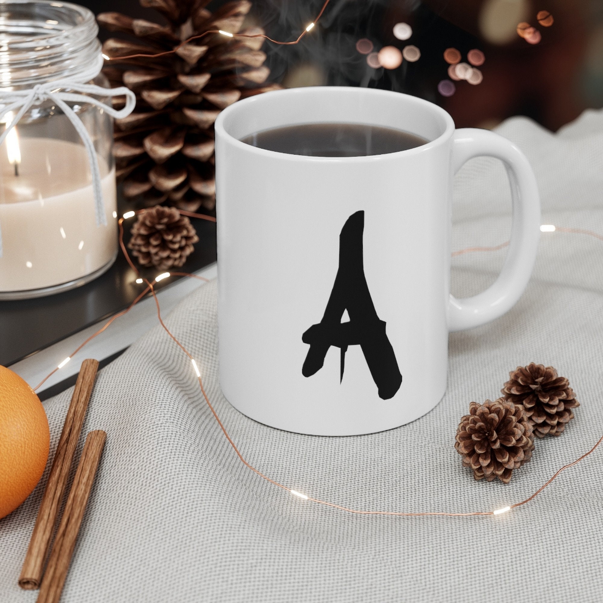 Mug Personnalisé Lettre Monogramme Lettrine Initiale Majuscule Cadeau