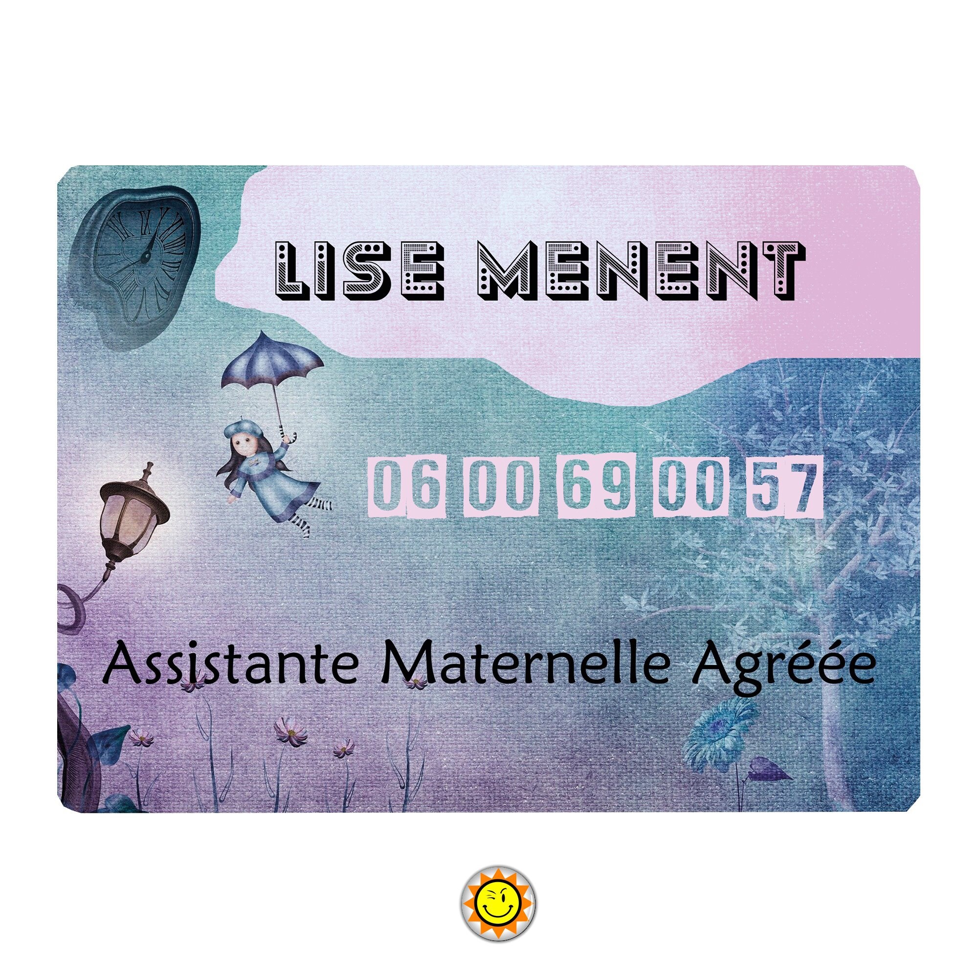 Plaque Assistante Maternelle Nounou à Personnaliser Aluminium Signe Porte Métier
