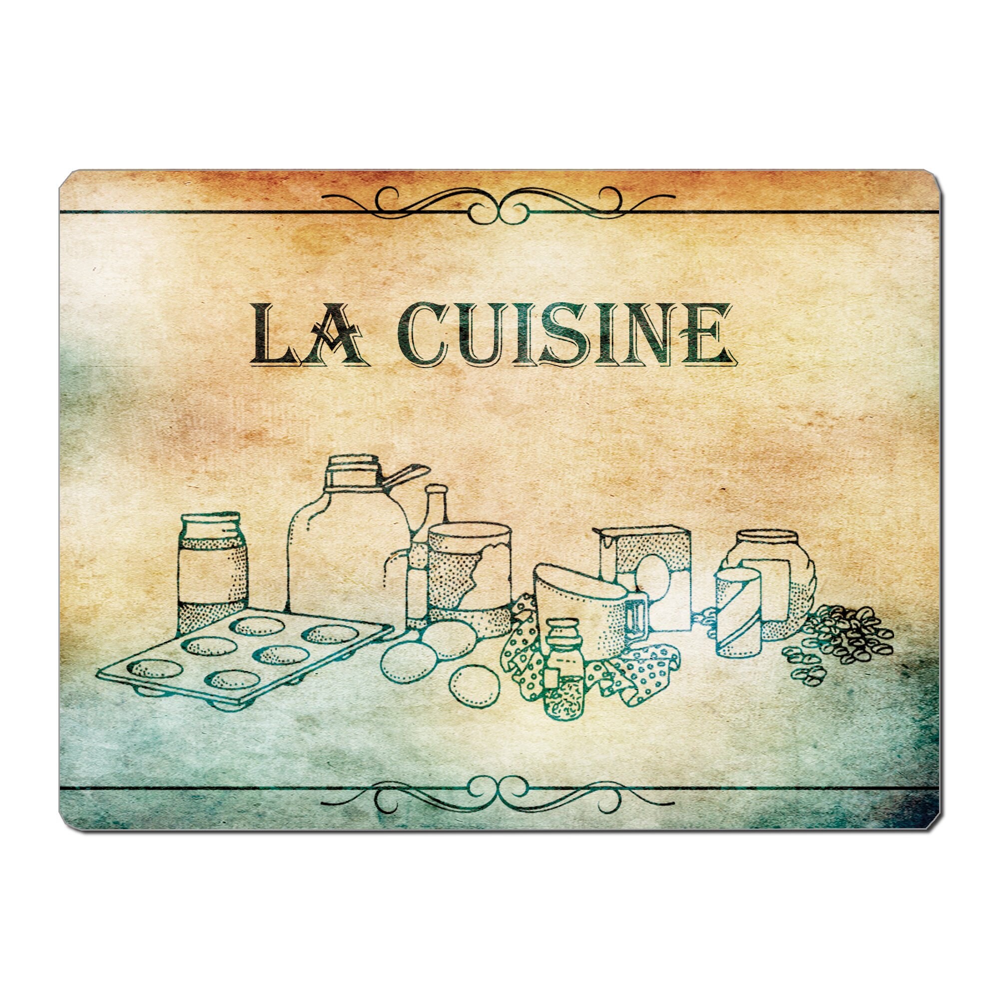 Plaque Porte Vintage Cuisine Art Deco Idee Cadeau Aluminium ...