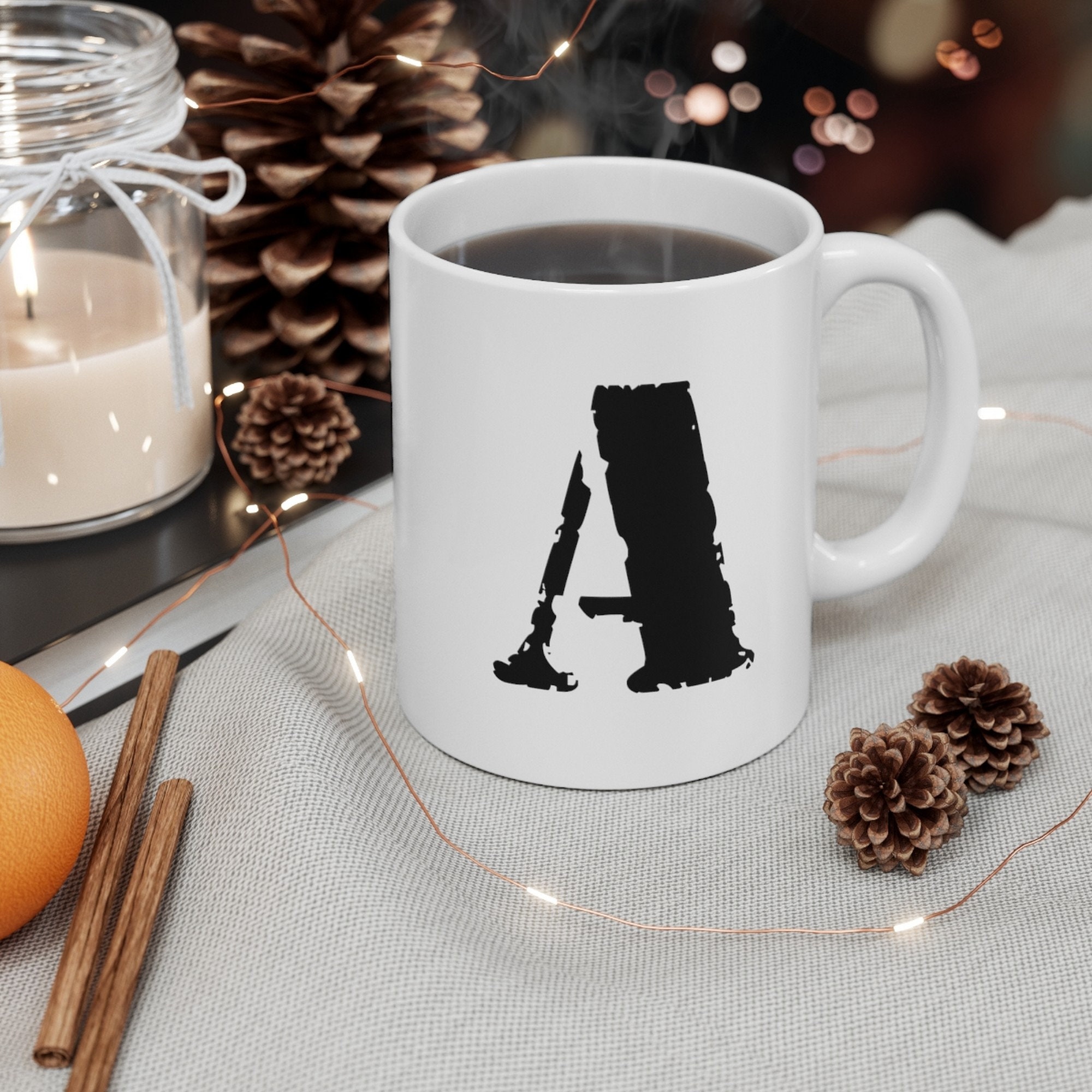 Mug Personnalisé Lettre Monogramme Lettrine Initiale Majuscule Cadeau