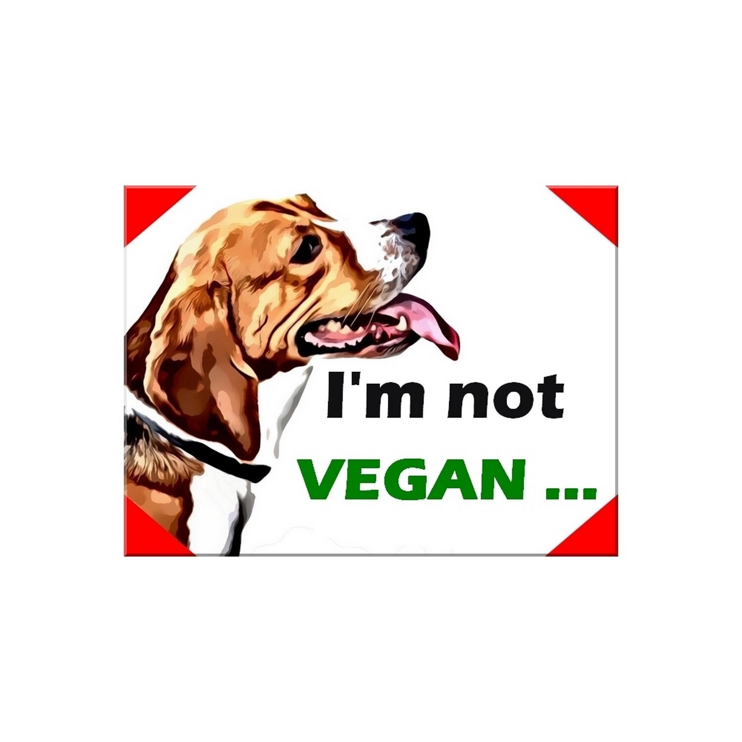 Plaque Aluminium Attention Chien Beagle Humour Vegan 15x20cm
