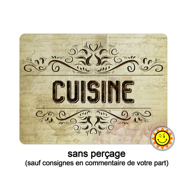 Plaque Porte vintage cuisine Art Deco idee cadeau Provence  vintage Aluminium …