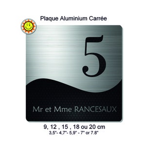 Personalized aluminum mailbox plate with your name and number, modern minimalist C423