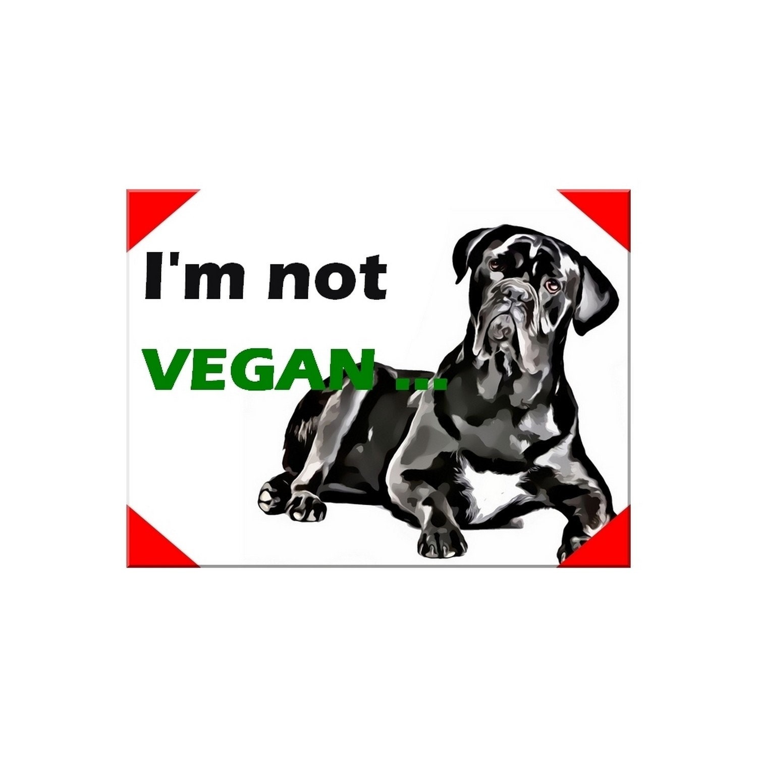 Plaque Aluminium Attention Chien Cane Corso Humour Vegan 15x20cm