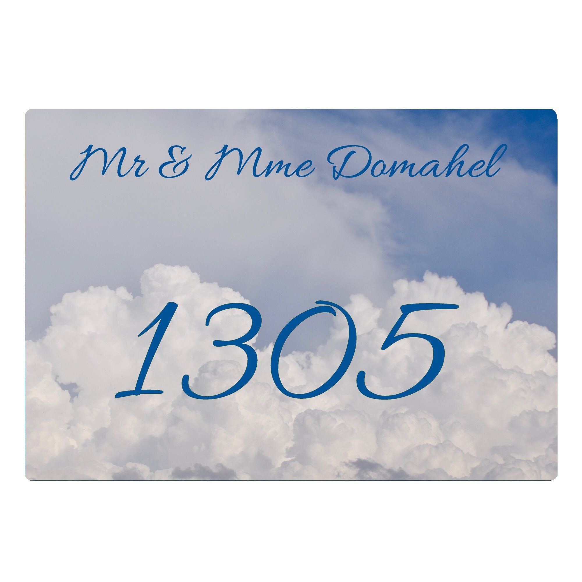 Plaque Maison Numero à Personnaliser Aluminium Porte Nuage Ciel Cloud Vintage French