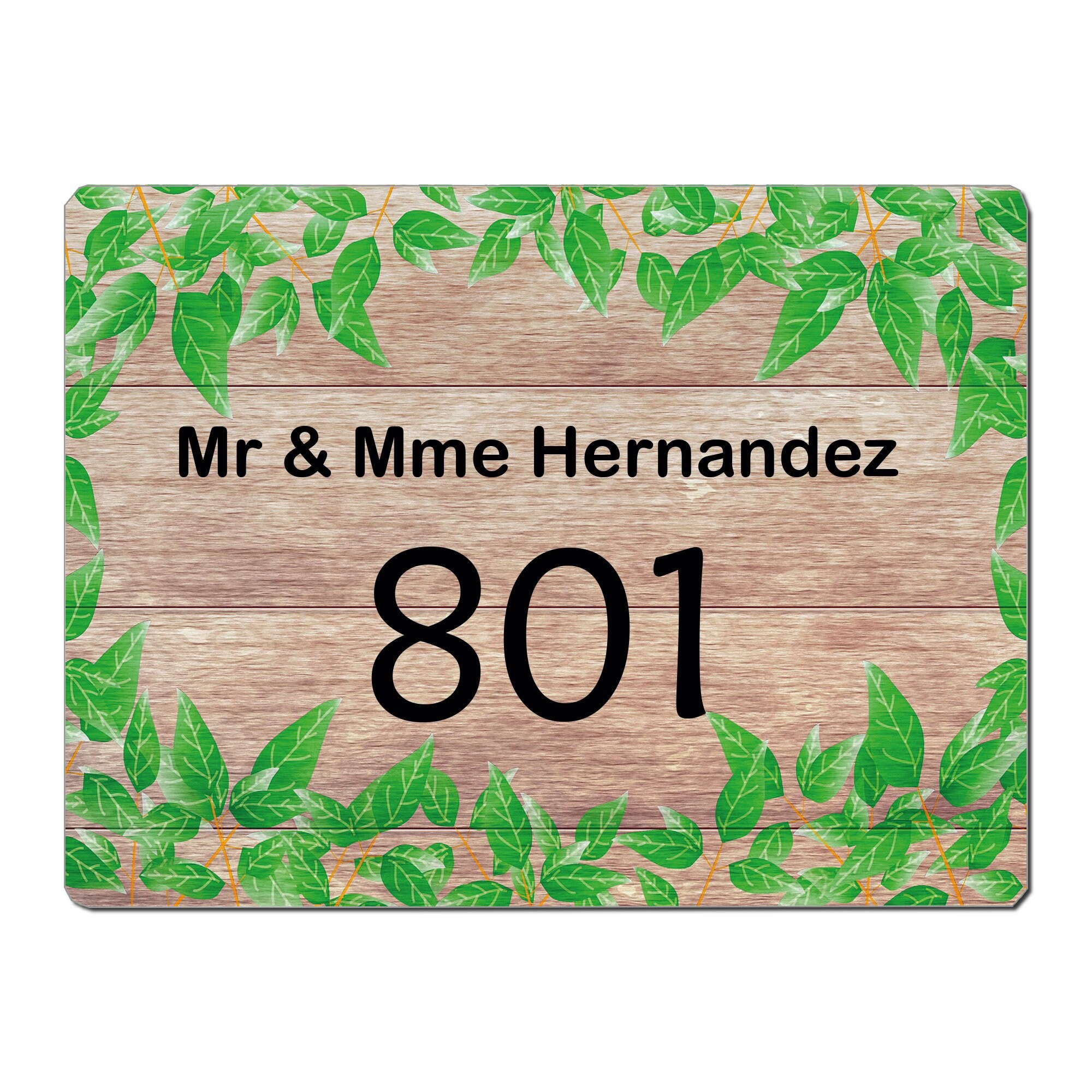 Plaque Maison Numero à Personnaliser Aluminium Porte Fleur Flower Plante Vintage French