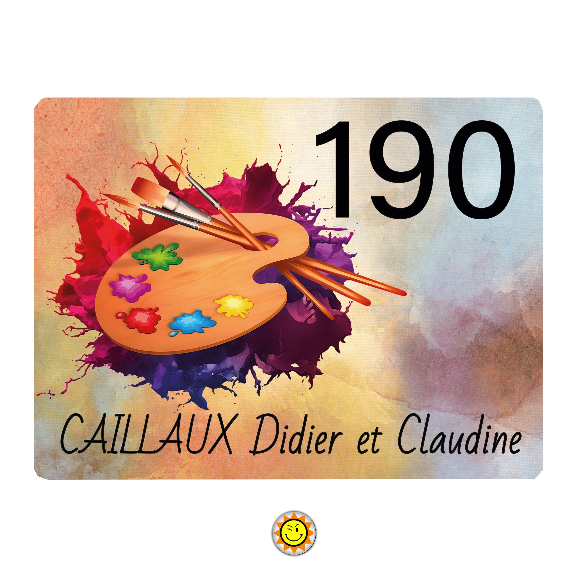 Plaque Maison Numero à Personnaliser Aluminium Porte Peintre Art Artiste Pinceaux