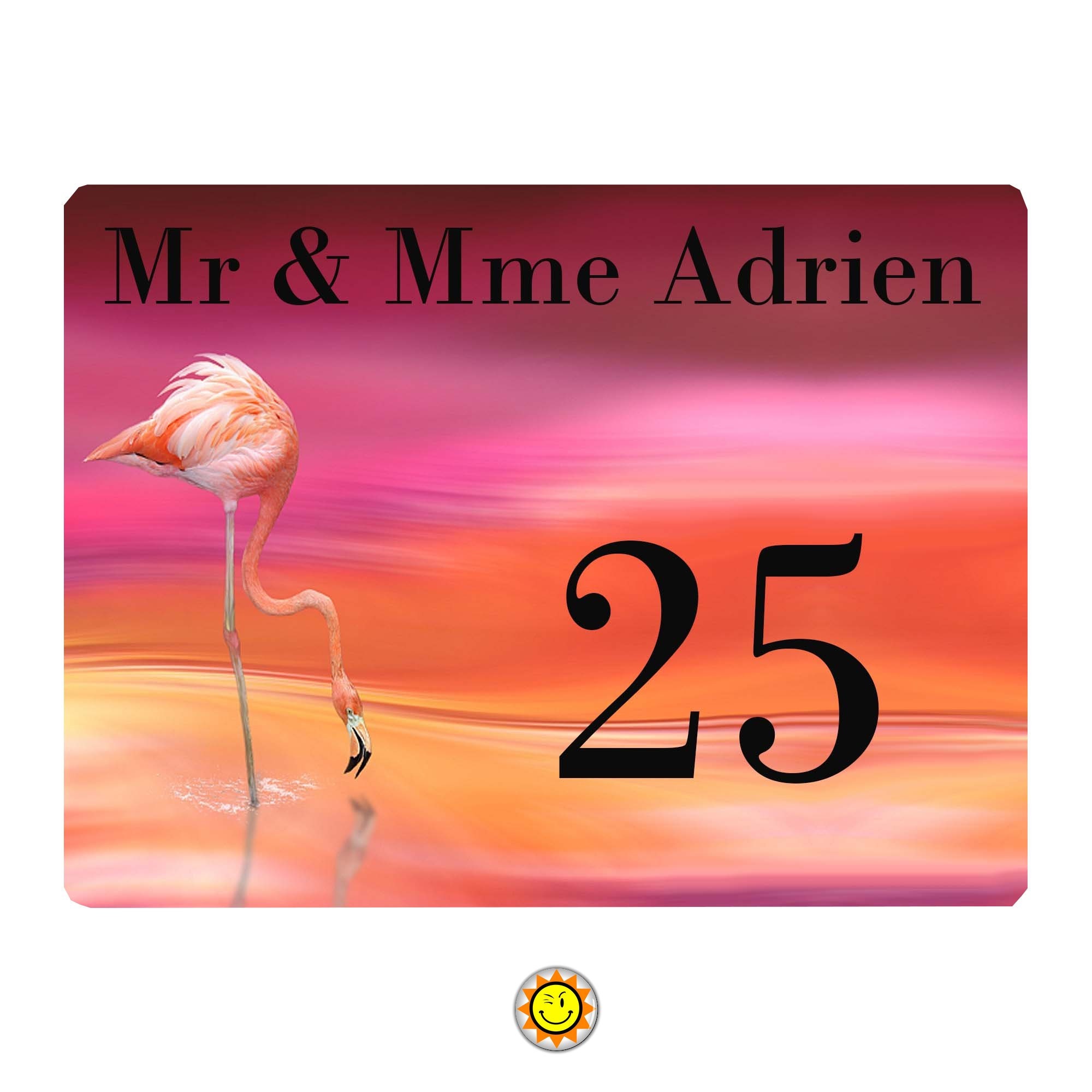 Plaque Maison Numero à Personnaliser Aluminium Porte Camargue Flamant Rose